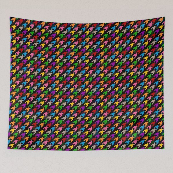 Item preview, Colorful Houndstooth Plaid Check - Black  designed and sold by PatternTitan.