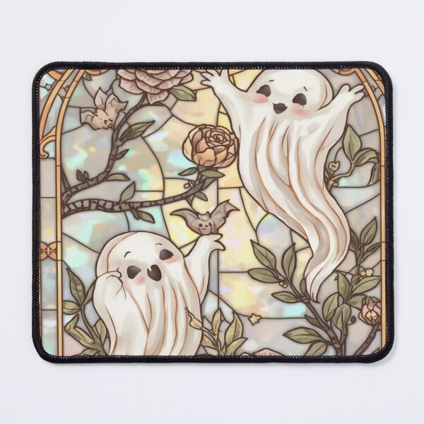 Item preview, Halloween Stained Glass Ghosts and Floral Skeleton designed and sold by BriSher.