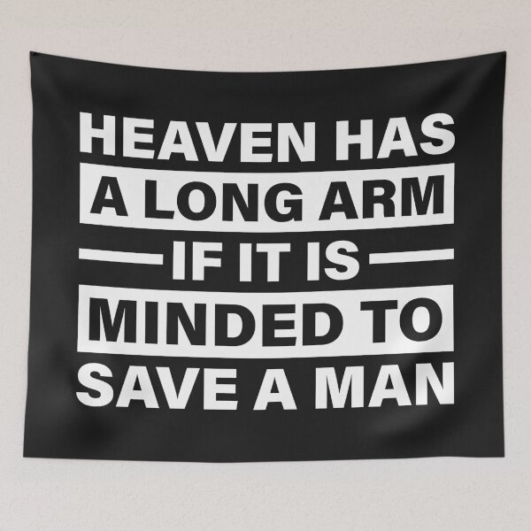Item preview, Heaven Has a Long Arm If It Is Minded to Save a Man — The Odyssey Quote (Black Version) designed and sold by LiteraryRelics.