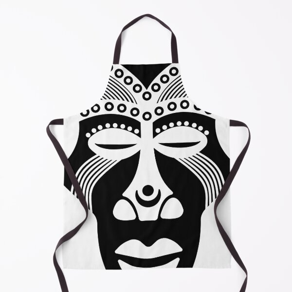 Item preview, Black and White African Warrior Mask – Ancestral Tribal Art, Fang Wisdom, Vector Graphic designed and sold by Keltoi-art.