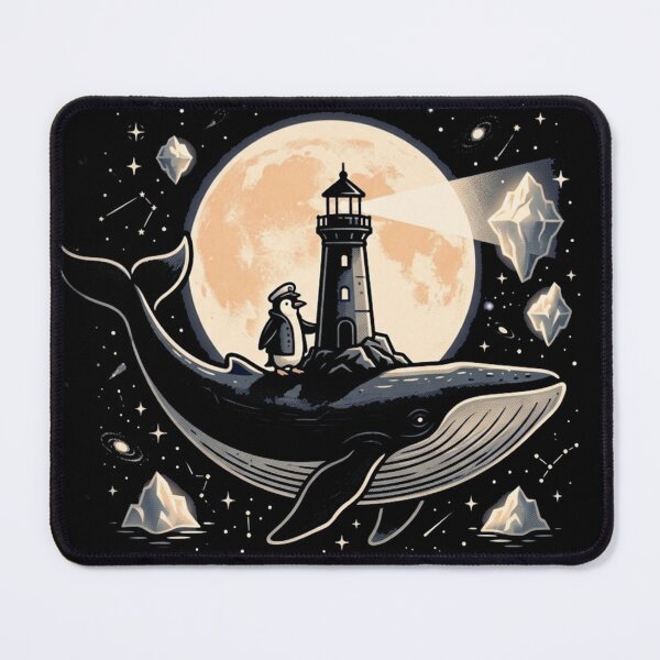 Item preview, Cosmic Whale – Surreal Lighthouse Design designed and sold by Dogandesighn.