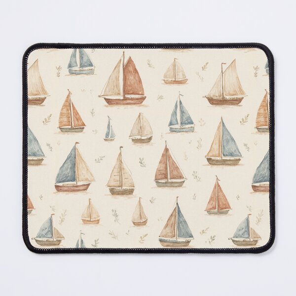 Item preview, Watercolor Sailboat Pattern | Vintage Nautical Coastal Design | Sailing Boats Seamless Print designed and sold by Bound for Wonder.