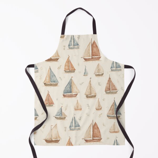 Item preview, Watercolor Sailboat Pattern | Vintage Nautical Coastal Design | Sailing Boats Seamless Print designed and sold by Bound for Wonder.