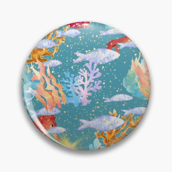 Item preview, Watercolor Underwater Coral Reef Pattern designed and sold by Extremeallie.