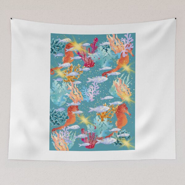 Item preview, Watercolor Underwater Coral Reef Pattern designed and sold by Extremeallie.