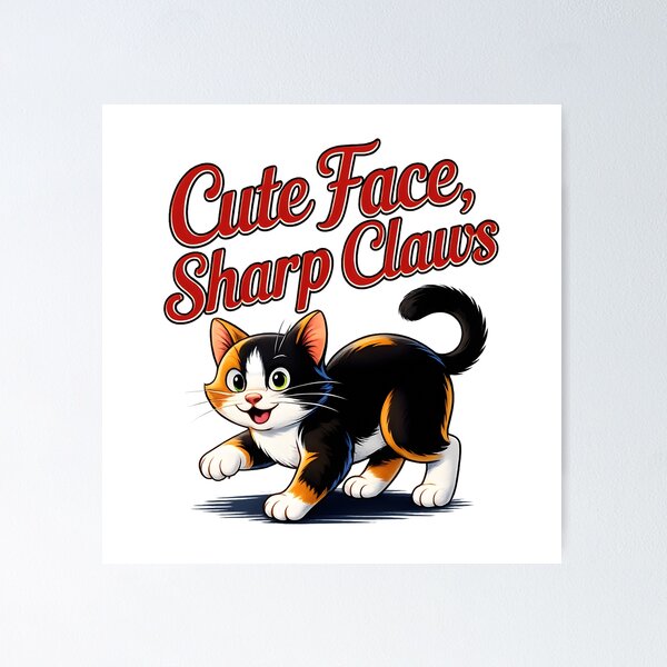 Item preview, Cute Face, Sharp Claws Cat designed and sold by ArtDzignsZA.