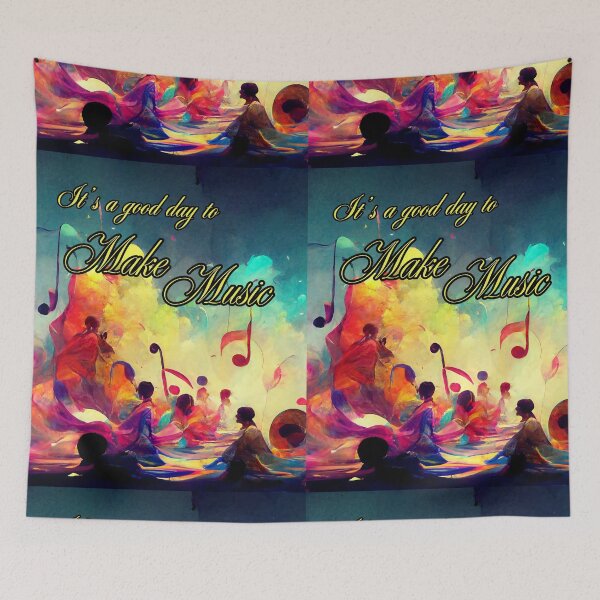 Item preview, Good Day to Make Music Colourful Art Sea of Musical Notes designed and sold by Ceramic Scripture.
