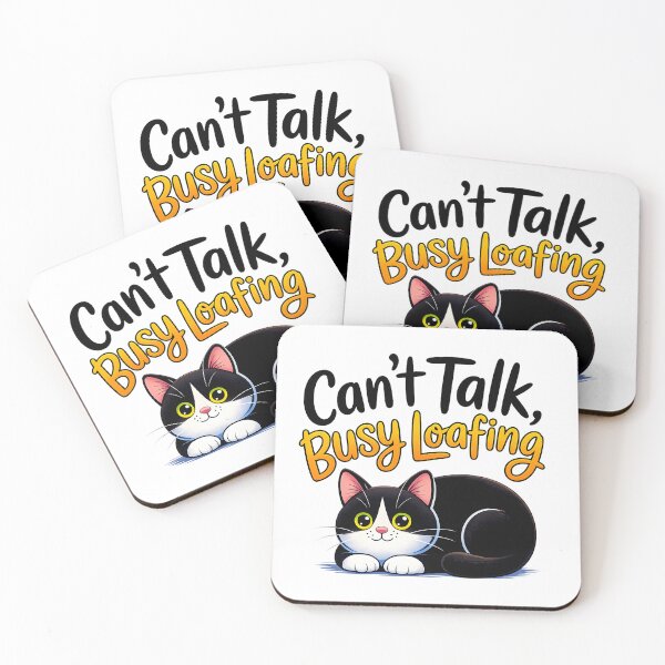 Item preview, Can’t Talk, Busy Loafing Cat designed and sold by Canvas-Whispers.