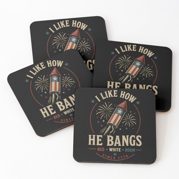 Item preview, I Like How He Bangs Fireworks Retro Patriotic Design | Funny 4th of July Graphic designed and sold by Lina Caro.