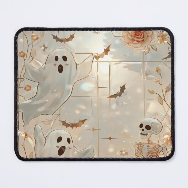 Item preview, Halloween Stained Glass Ghosts and Floral Skeleton designed and sold by BriSher.
