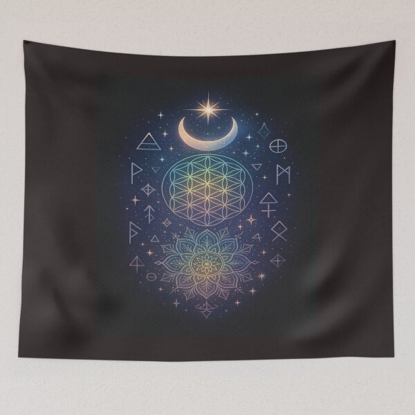 Item preview, Cosmic Sacred Geometry Flower of Life designed and sold by NoNameDrops.