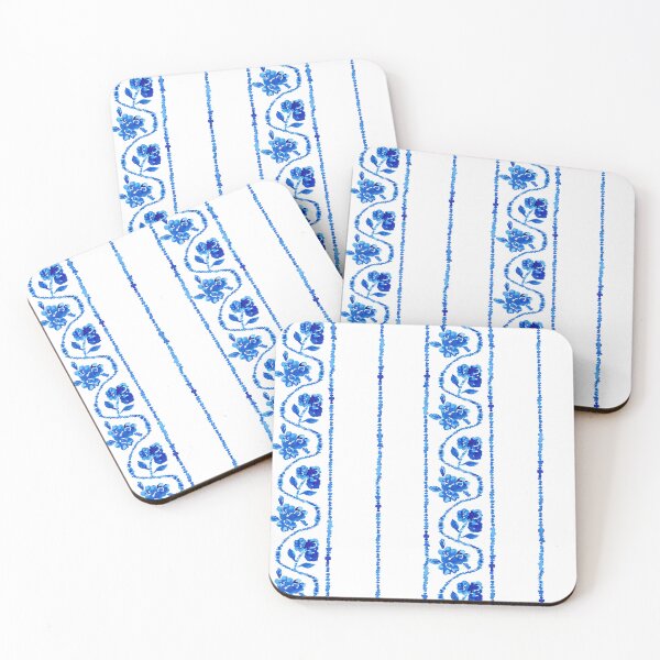 Item preview, Storybook Floral Stripe - Cobalt designed and sold by Tess Arden.