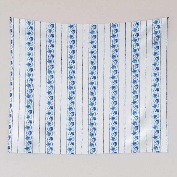 Item preview, Storybook Floral Stripe - Cobalt designed and sold by Tess Arden.
