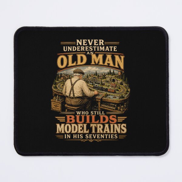 Item preview, Never Underestimate an Old Man Builds Model Trains Seventies designed and sold by zoes-ink.