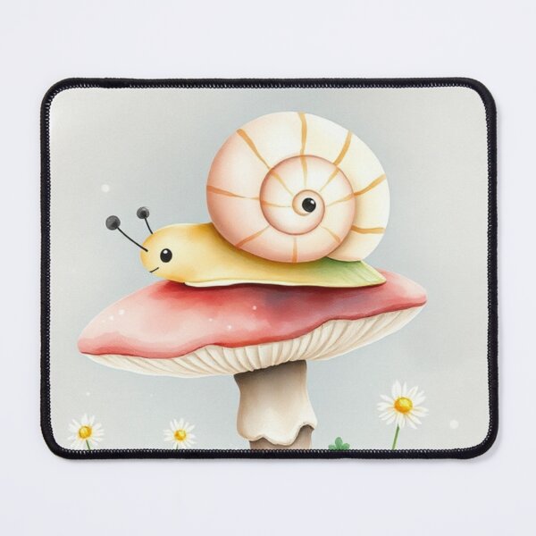Item preview, Sweet Watercolor Snail on Woodland Mushroom designed and sold by Vida e Arte.