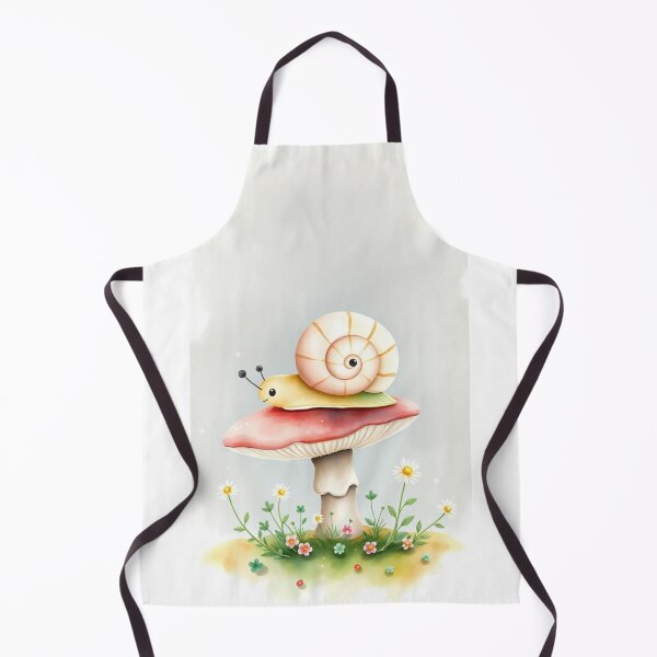 Item preview, Sweet Watercolor Snail on Woodland Mushroom designed and sold by Vida e Arte.