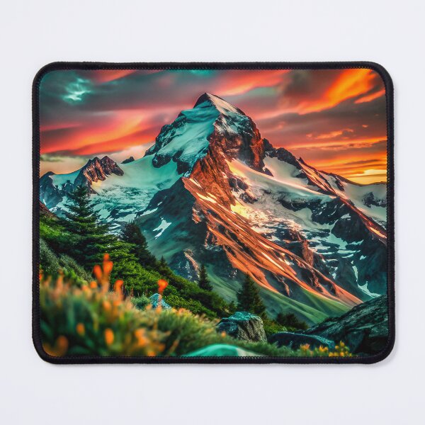 Item preview, Epic Alpine Peak Illuminated by Dramatic Golden Sunset designed and sold by zozo-shop.