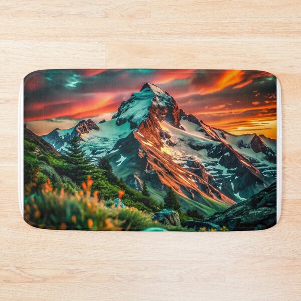 Item preview, Epic Alpine Peak Illuminated by Dramatic Golden Sunset designed and sold by zozo-shop.