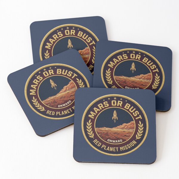 Item preview, Mars or Bust Vintage Space Mission Patch Red Planet designed and sold by CalmCapy Co.