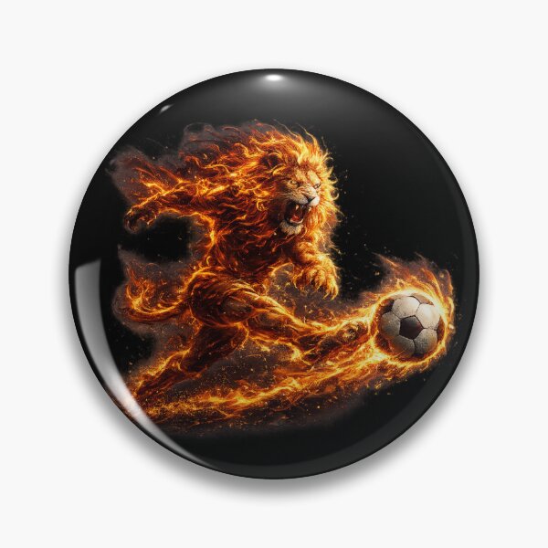 Item preview, Fierce Fire Lion Kicking Soccer Ball – Dramatic Flame Football Fantasy Art | Soccer Fan Gift designed and sold by irfanshikh.