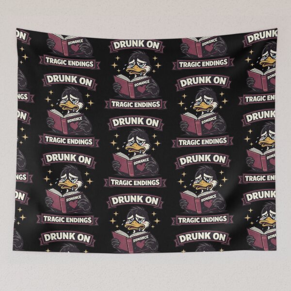 Item preview, Drunk On Tragic Endings Funny Romance Reader Duck Design designed and sold by TeeTimeTreasure.