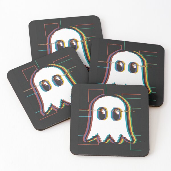 Item preview, Glitch Ghost, Eerie VHS-Style Spectral Figure in Neon Cyber Horror Aesthetic designed and sold by zozo-shop.