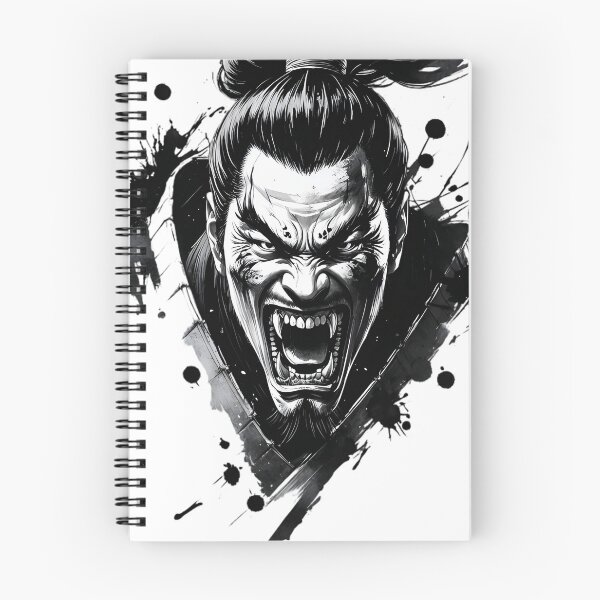 Item preview, Fierce Roaring Samurai Oni - Bold Black and White Warrior Graphic designed and sold by Structure-Blue.