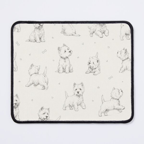 Item preview, Minimalist Westie Pattern, Hand Drawn West Highland Terrier Sketch, Pencil Dog Illustration, Westie Lover Design, Seamless Terrier Pattern designed and sold by KishShop.