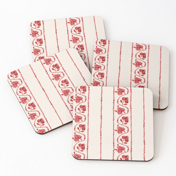Item preview, Storybook Floral Stripe - Red & Beige designed and sold by Tess Arden.