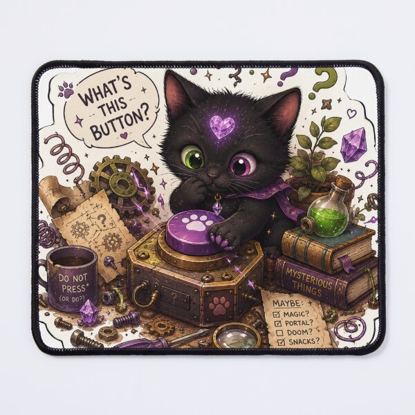 Item preview, What's This Button? designed and sold by Potions-and-Paw.
