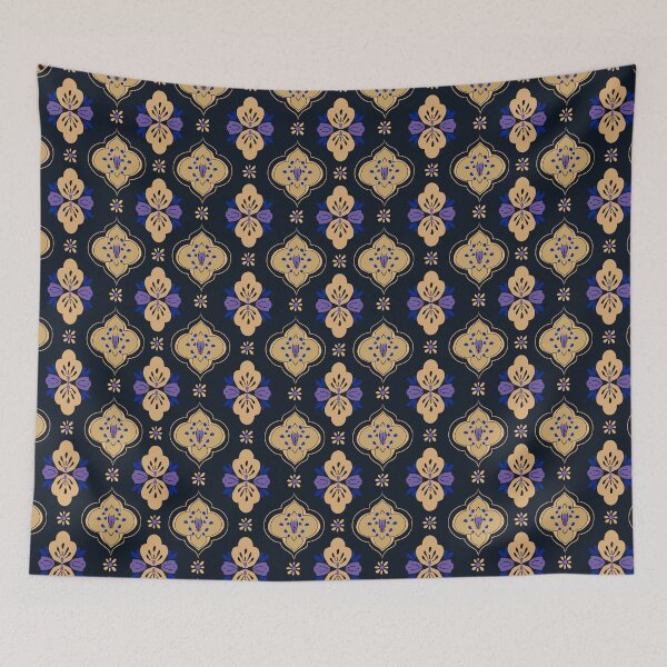 Item preview, Midnight Folk Floral Tile Pattern designed and sold by Little Wimbly.