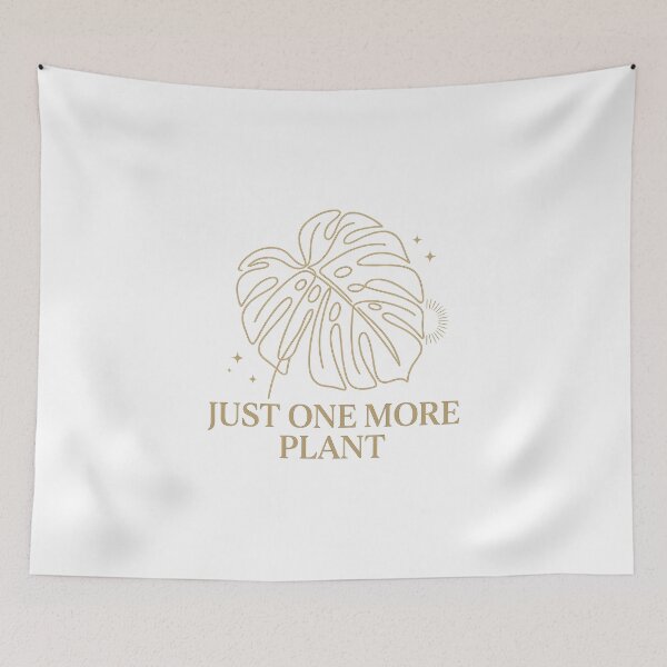 Item preview, Minimalist Monstera Line Art and Funny "Just One More Plant" Quote for Plant Lovers designed and sold by Vexora Prints.