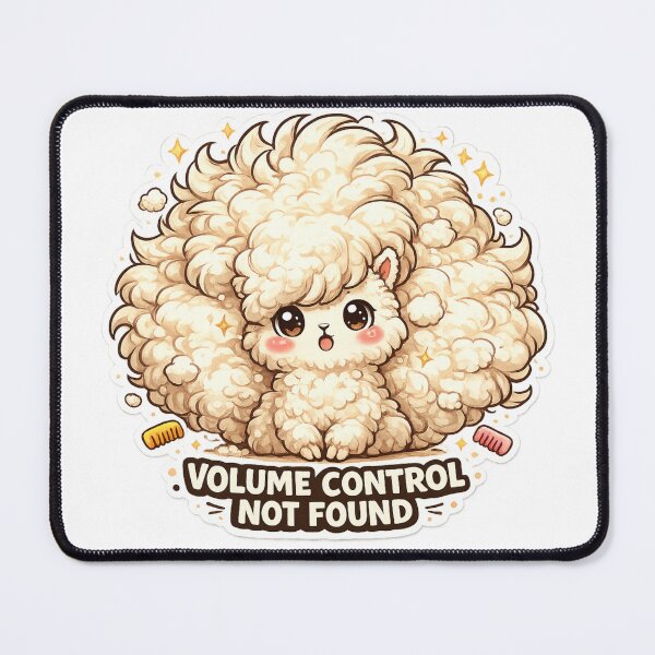 Item preview, Kawaii Alpaca – Volume Control Not Found | Funny Fluffy Hair Design designed and sold by MarekoraStudio.