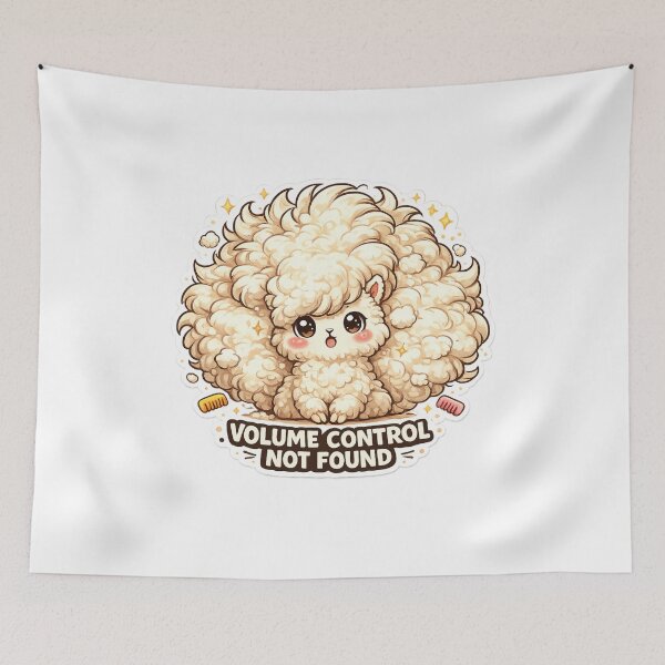 Item preview, Kawaii Alpaca – Volume Control Not Found | Funny Fluffy Hair Design designed and sold by MarekoraStudio.