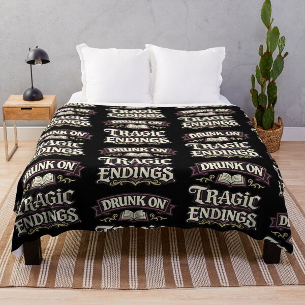 Item preview, Drunk On Tragic Endings Book Lover Reading Humor Design designed and sold by TeeTimeTreasure.