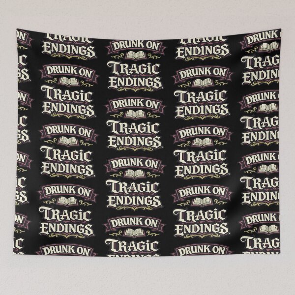 Item preview, Drunk On Tragic Endings Book Lover Reading Humor Design designed and sold by TeeTimeTreasure.