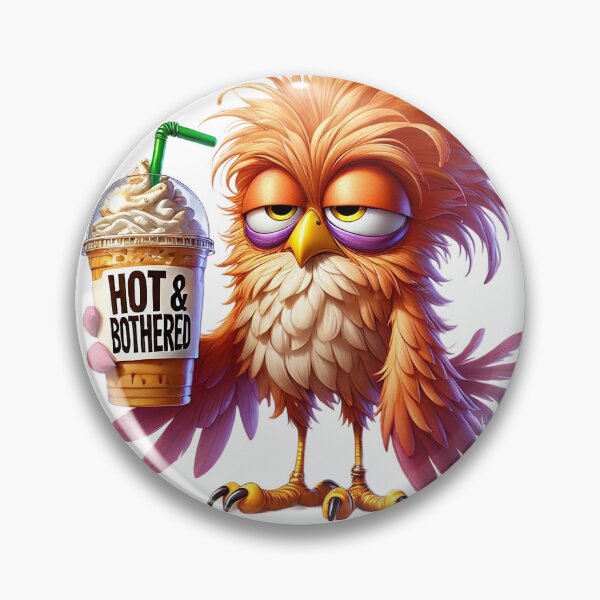 Item preview, Grumpy funny bird with coffee designed and sold by LoneAngel.