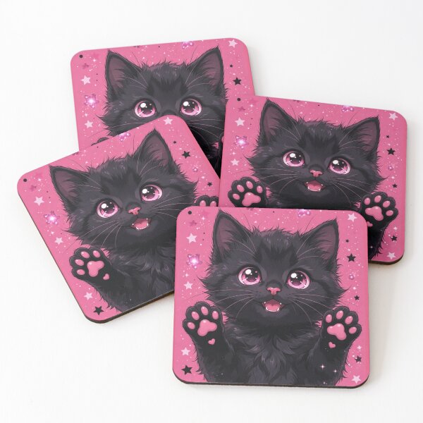 Item preview, Cute Kawaii Black Kitty Smiling designed and sold by Spiritualwall.