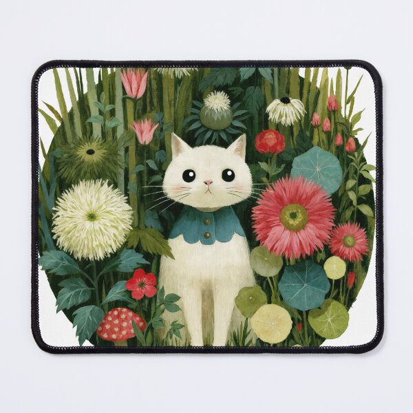 Item preview, Sticker - Decal - T-shirt: Gardening Cat – Whimsical Floral Companion designed and sold by ForeverPrintsOK.