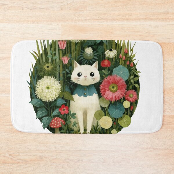 Item preview, Sticker - Decal - T-shirt: Gardening Cat – Whimsical Floral Companion designed and sold by ForeverPrintsOK.