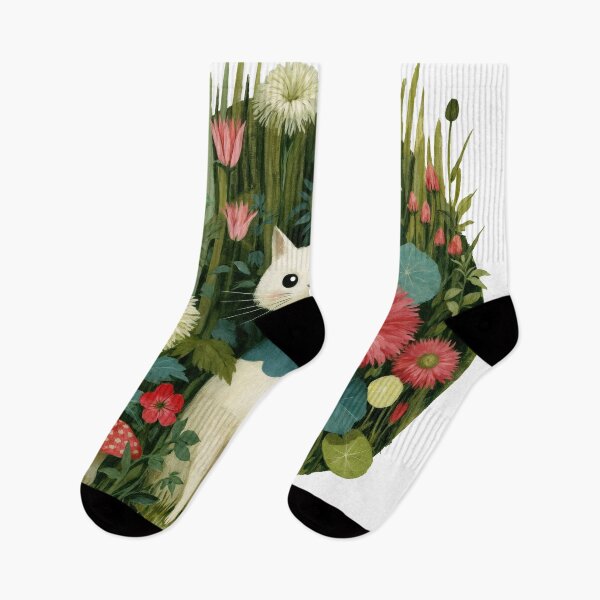 Item preview, Sticker - Decal - T-shirt: Gardening Cat – Whimsical Floral Companion designed and sold by ForeverPrintsOK.