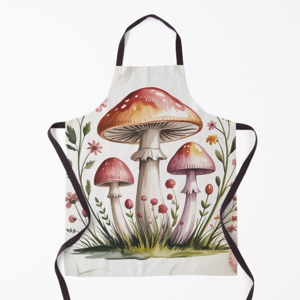 Item preview, Whimsical Mushroom & Wildflower Cluster – Cottagecore Watercolor Botanical Art designed and sold by Tamas Das.