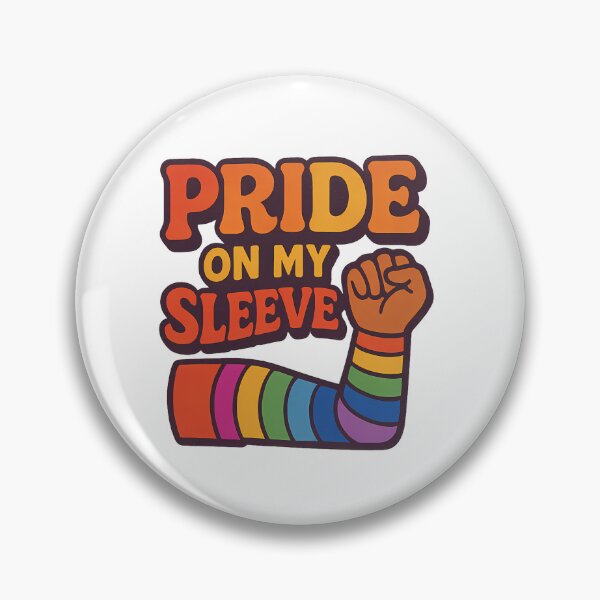 Item preview, Pride On My Sleeve Rainbow Fist Bold Queer Pride Typography designed and sold by Haus Of Sin.