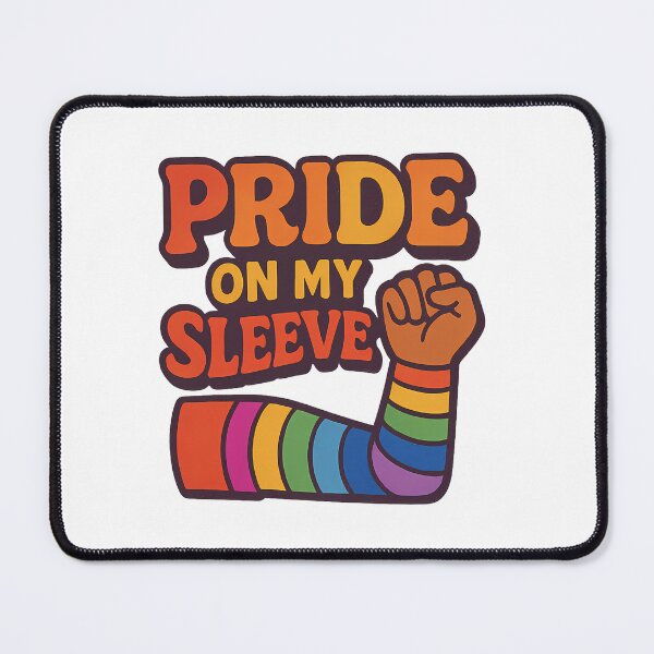 Item preview, Pride On My Sleeve Rainbow Fist Bold Queer Pride Typography designed and sold by Haus Of Sin.