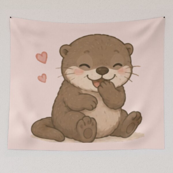 Item preview, Cute Giggling Otter designed and sold by MellowMunchkins.