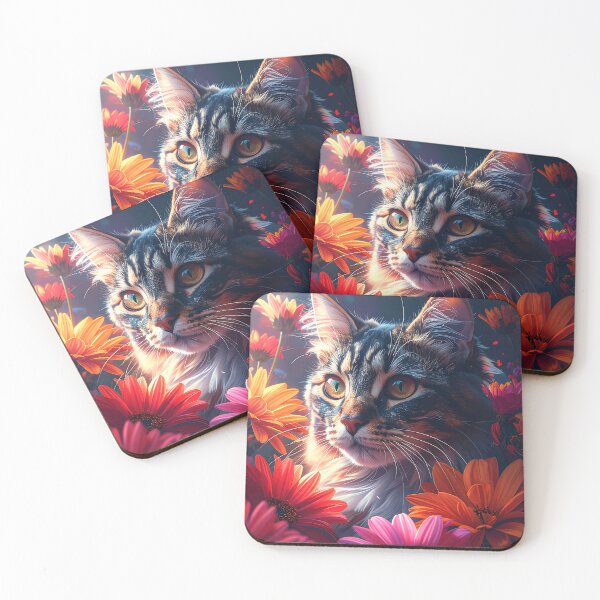 Item preview, Enchanted Floral Cat Profile designed and sold by ToxicInkArt.