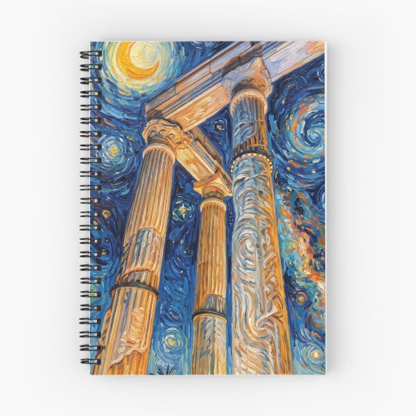 Item preview, Starry Night Over Apollon Temple - Van Gogh Style Ancient Art designed and sold by RegulateFirst.