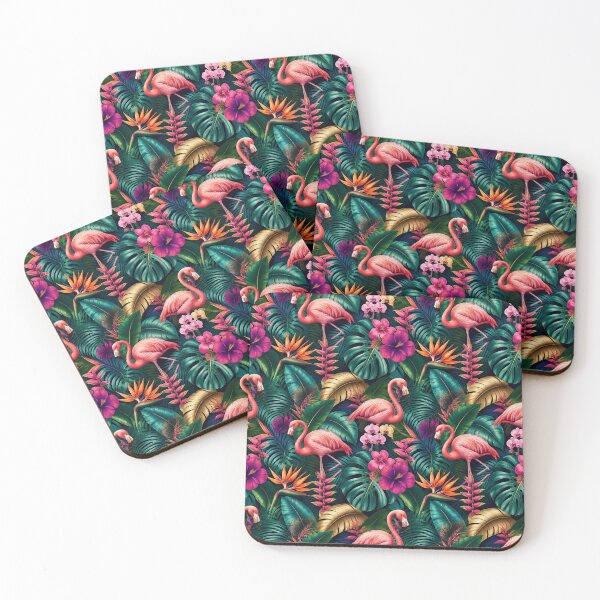 Item preview, Flamingo Jungle Dreams Seamless Surface Pattern designed and sold by taiche.