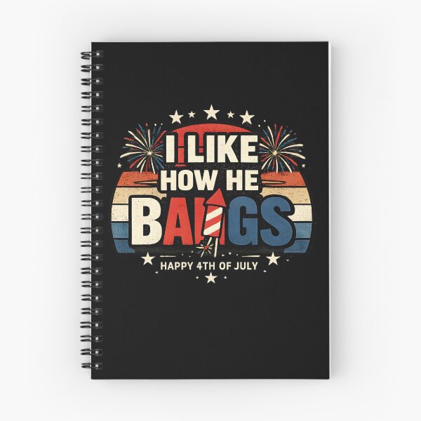 Item preview, I Like How He Bangs Fireworks Retro Patriotic Design | Funny 4th of July Graphic designed and sold by Lina Caro.