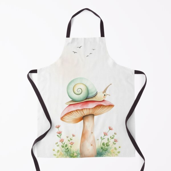 Item preview, Lovely Watercolor Snail on Giant Pink Mushroom designed and sold by Vida e Arte.